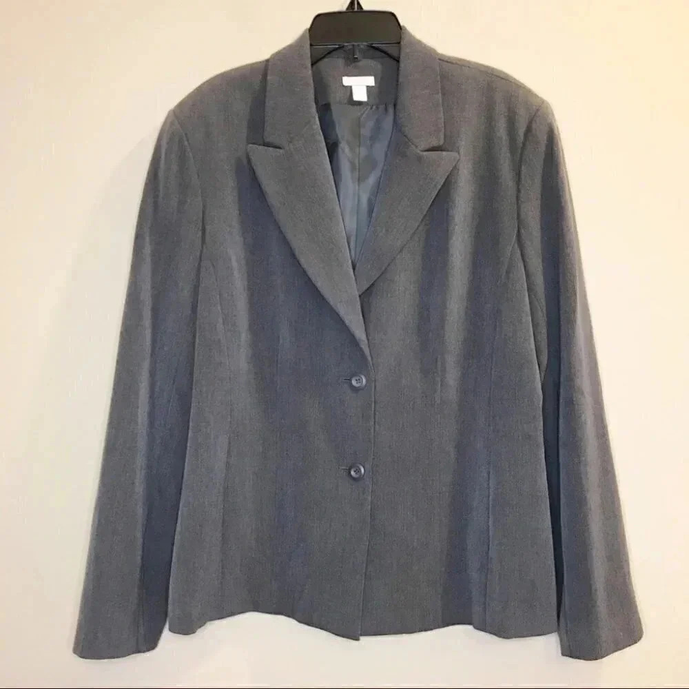Apt. 9 Grey Blazer Suit Jacket Stretch Office